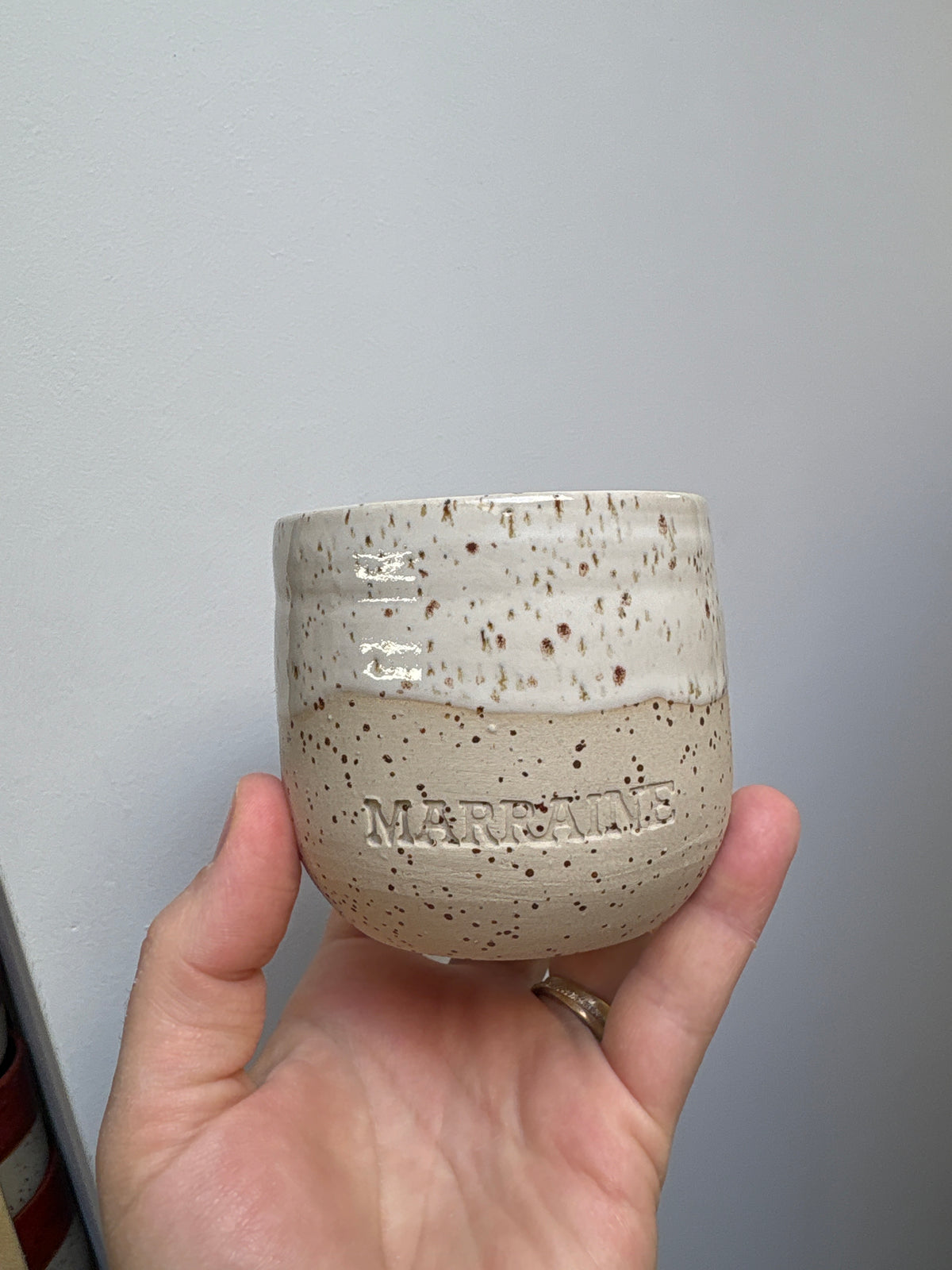 Tasse à café marraine  blanc sans anse