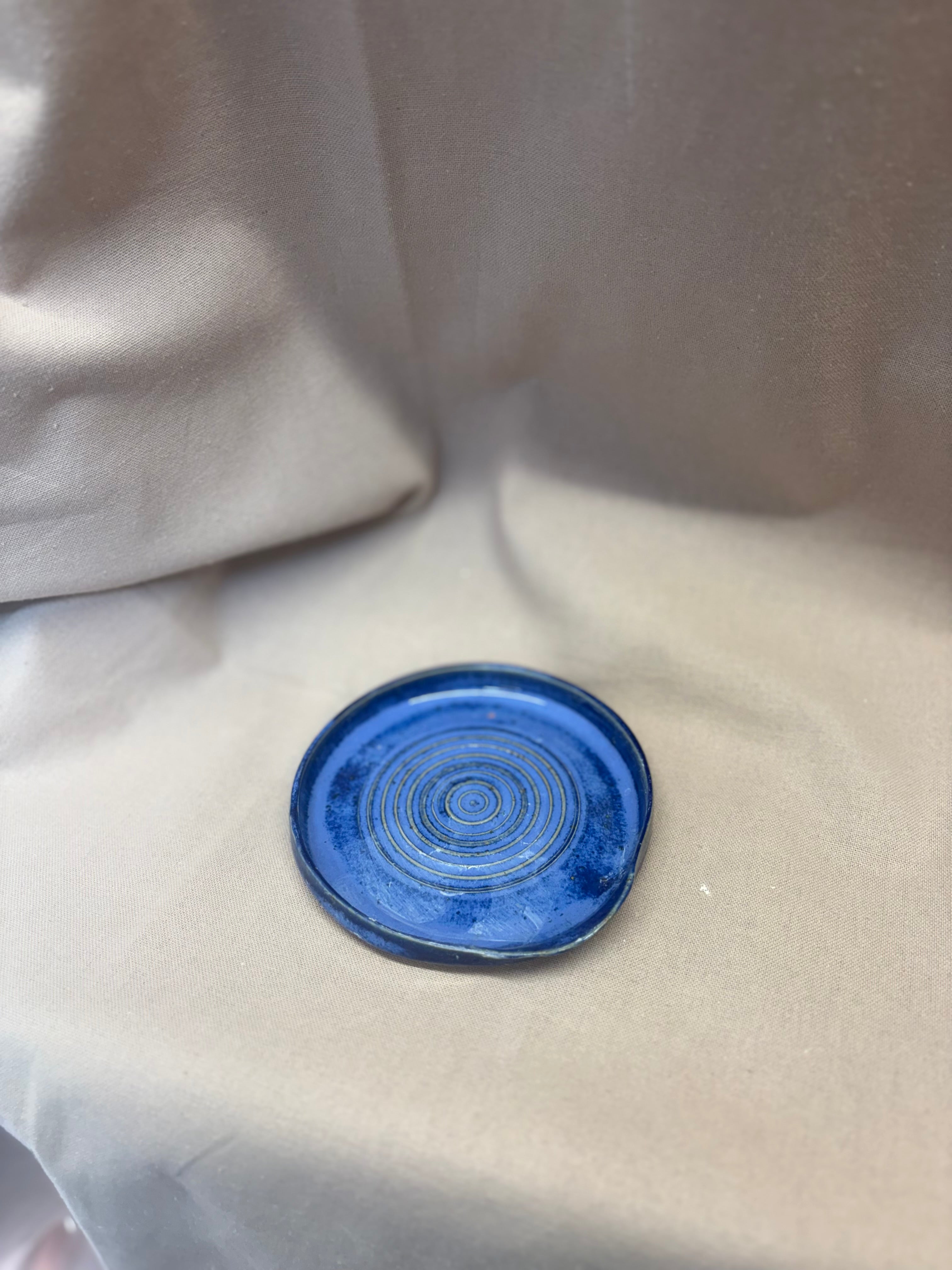 Repose cuillère bleu