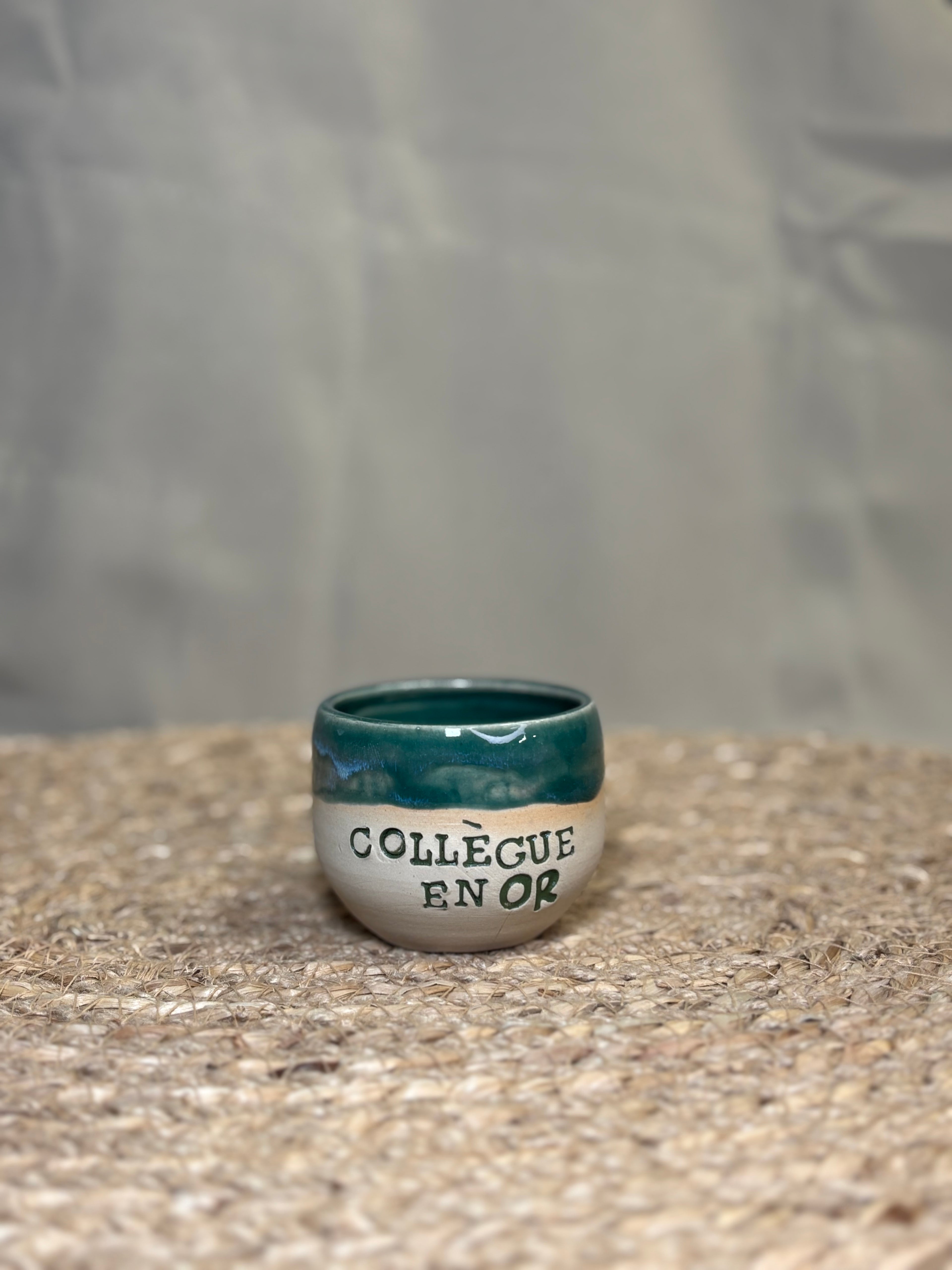 Tasse espresso - Collègue en or vert sapin