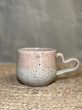 Mug rose Morganite à anse en coeur